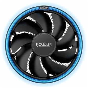 Вентиляторы PCCooler E126MB Кулер S775/115X/AM2/2+/AM3/3+/AM4/FM1/FM2/2+ (TDP 92W, вент-р 120мм с PWM, Blue LED FAN, 1000-1800RPM, 26.5dBa) Retail Color Box 48 (111313)-1