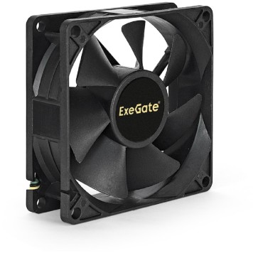 Вентиляторы Exegate EX283378RUS Вентилятор ExeGate E08025B4P-PWM, 80x80x25 мм, двойной шарикоподшипник, 4pin, PWM, 22dBA