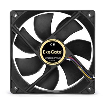 Вентиляторы Exegate EX283391RUS Вентилятор ExeGate E12025B4P-PWM, 120x120x25 мм, двойной шарикоподшипник, 4pin, PWM, 22dBA-1