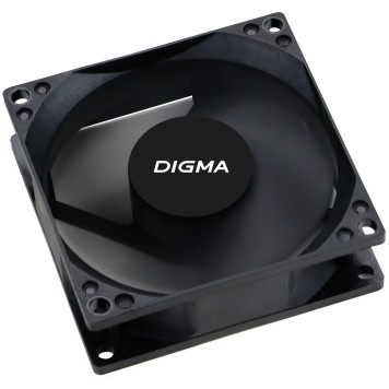 Вентиляторы Eurocase Вентилятор Digma DFan-80 80мм черный 3-pin 4-pin (Molex)  Ret-2