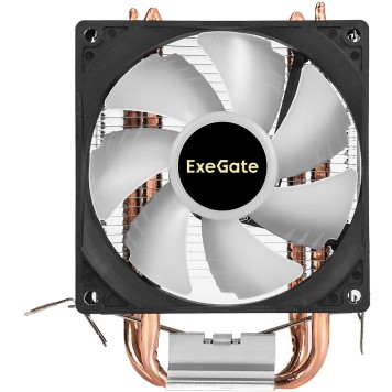 Вентиляторы Exegate EX299659RUS Кулер ExeGate Wizard EXX200-PWM.RGB (Al+Cu, 2 тепл.трубки, LGA775/1150/1151/1155/1156/1200/1700/1851/AM2/AM2+/AM3/AM3+/AM4/AM5/FM1/FM2/754/939/940, TDP 95W, Fan 90mm, PWM, 800-2400-2