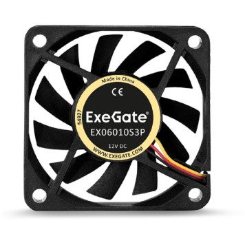 Вентиляторы Exegate EX253944RUS Вентилятор ExeGate Mirage-S 60x60x10 подшипник скольжения, 3500 RPM, 26dB, 3pin-1