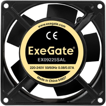 Вентиляторы Exegate EX289005RUS Вентилятор 220В ExeGate EX09225SAL (92x92x25 мм, Sleeve bearing (подшипник скольжения), подводящий провод 30 см, 2500RPM, 34dBA)-1
