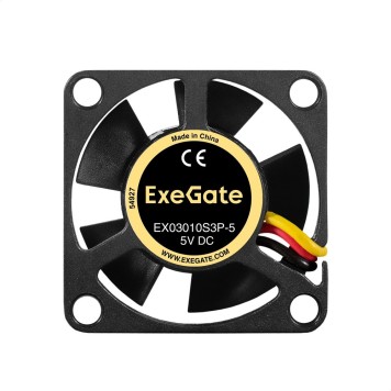 Вентиляторы Exegate EX295190RUS Вентилятор 5B DC ExeGate EX03010S3P-5 (30x30x10 мм, Sleeve bearing (подшипник скольжения), 3pin, 9000RPM, 25dBA)