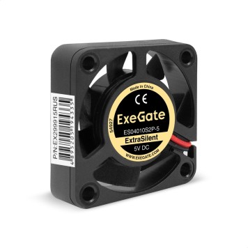Вентиляторы Exegate EX299915RUS Вентилятор 5В DC ExeGate ExtraSilent ES04010S2P-5 (40x40x10 мм, Sleeve bearing (подшипник скольжения), 2pin, 4500RPM, 22dBA)