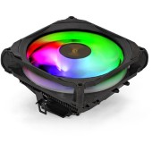 Вентиляторы Exegate EX286158RUS Кулер ExeGate Dark Magic EE400XL-PWM.RGB (Al black coating, 4 copper heatpipe, LGA775/1150/1151/1155/1156/1200/AM2/AM2+/AM3/AM3+/AM4/FM1/FM2/754/939/940, TDP 125W, Fan 120mm, PWM, 