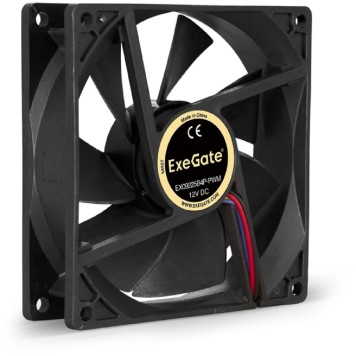 Вентиляторы Exegate EX288927RUS Вентилятор ExeGate EX09225B4P-PWM (92x92x25 мм, 2-Ball (двойной шарикоподшипник), 4pin, PWM, 29dBA)