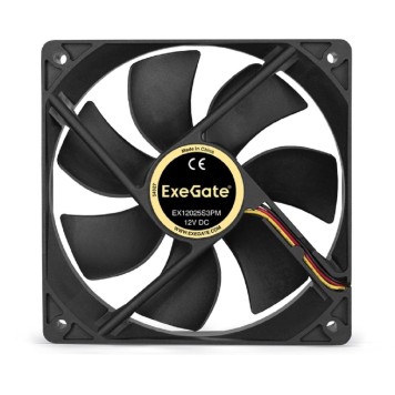 Вентиляторы Exegate EX283389RUS Вентилятор ExeGate EX12025S3PM, 120x120x25 мм, подшипник скольжения, 3pin+Molex, 1200RPM, 25dBA-1