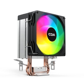 Охлаждающие системы CBR CBR-CC-2115-RGB-PWM Кулер для процессора, Al+Cu, 2 heat pipes, Socket 775/1155/1156/1150/1151/1200/1700/940/AM2/АМ2+/АМ3/AM3+/FM1/FM2/AM4/AM5, TDP 115W, 90mm Fan, 2600RPM, HB, RGB, PWM, 32db