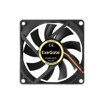 Вентиляторы Exegate EX180973RUS Вентилятор ExeGate Mirage-S 80x80x15 подшипник скольжения, 2000 RPM, 23dB, 3pin-1
