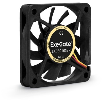 Вентиляторы Exegate EX253944RUS Вентилятор ExeGate Mirage-S 60x60x10 подшипник скольжения, 3500 RPM, 26dB, 3pin