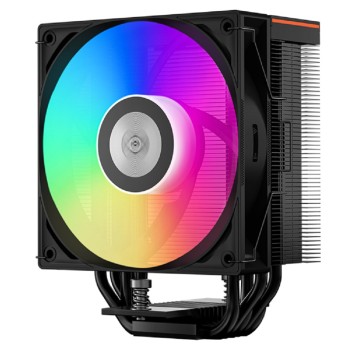 Вентиляторы Кулер для процессора/ PCCooler RT500  Digital ARGB BK (240W, 4-pin PWM, LED temp., 152mm, Al/Cu, 5x6mm, ARGB, 1x120mm, 73.32CFM, 34.9dBA, 2200RPM, S: 1851/1700/1200/115X, AM5/AM4, black)-1