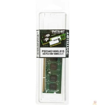 Модуль памяти Patriot DDR3 SODIMM 4GB PSD34G1600L81S (PC3-12800, 1600MHz, 1.35V)-2