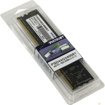 Модуль памяти Patriot DDR4 DIMM 4GB PSD44G240081 PC4-19200, 2400MHz