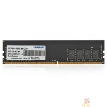Модуль памяти Patriot DDR4 DIMM 4GB PSD44G240081 PC4-19200, 2400MHz-1