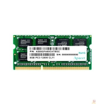 Модуль памяти Apacer DDR3 SODIMM 8GB DS.08G2K.KAM PC3-12800, 1600MHz