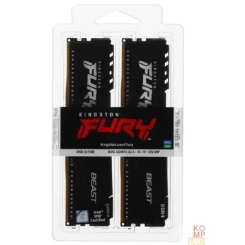 Модуль памяти Kingston DDR4 DIMM 32GB Kit 2x16Gb KF432C16BB1K2/32 PC4-25600, 3200MHz, CL16-2