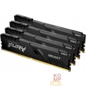 Модуль памяти Kingston DRAM 32GB 3200MHz DDR4 CL16 DIMM (Kit 4x8Gb) FURY Beast Black KF432C16BBK4/32