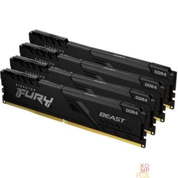 Модуль памяти Kingston DRAM 64GB 3600MHz DDR4 CL18 DIMM (Kit of 4) FURY Beast Black KF436C18BBK4/64