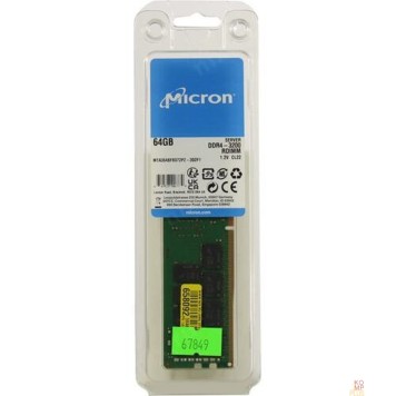 Модуль памяти Память DDR4 Crucial MTA36ASF8G72PZ-3G2F1 64Gb DIMM ECC Reg PC4-25600 CL22 3200MHz-2