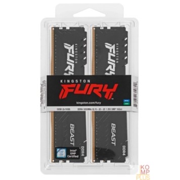 Модуль памяти Kingston DDR4 DIMM 32GB Kit 2x16Gb KF432C16BBK2/32 PC4-25600, 3200MHz, CL16-2