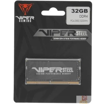 Модуль памяти Память DDR4 32Gb 3200MHz Patriot PVS432G320C8S Steel Series RTL PC4-25600 CL22 SO-DIMM 260-pin 1.2В single rank