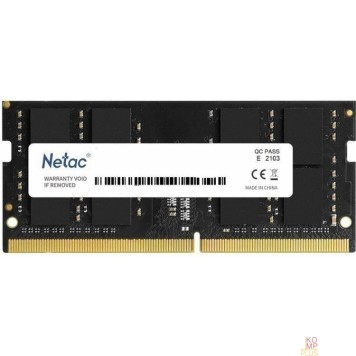 Модуль памяти Память DDR4 16Gb 3200MHz Netac NTBSD4N32SP-16 Basic RTL PC4-25600 CL22 SO-DIMM 260-pin 1.2В single rank