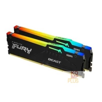 Модуль памяти Kingston DRAM 32GB (16GBx2) 5200MHz DDR5 CL40 DIMM FURY Beast Black KF552C40BBAK2-32-2