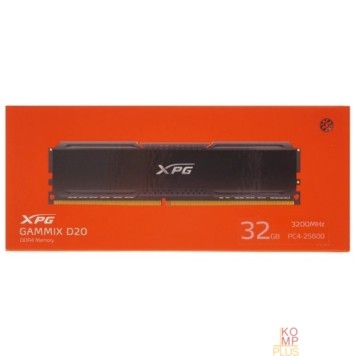 Модуль памяти ADATA 32GB DDR4 UDIMM, XPG GAMMIX D20, 3200MHz CL16-20-20, 1.35V, AX4U320032G16A-CBK20-2