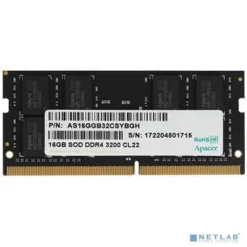 Модуль памяти Apacer DDR4 16GB 3200MHz SO-DIMM (PC4-25600) CL22 1.2V ES.16G21.GSH 