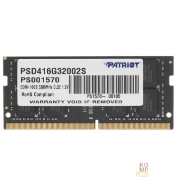 Модуль памяти Модуль памяти для ноутбука SODIMM 16GB PC25600 DDR4 PSD416G32002S PATRIOT