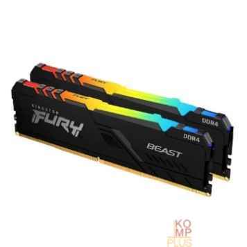 Модуль памяти Модуль памяти DIMM 16Gb 2х8Gb DDR4 PC25600 3200MHz Kingston Fury Beast RGB Black (KF432C16BB2AK2/16)-1