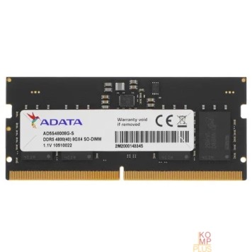 Модуль памяти DDR5 ADATA 8GB DDR5-4800 AD5S48008G-S, CL40, 1.1V SO-DIMM