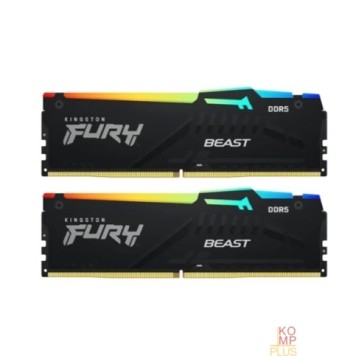Модуль памяти Оперативная память Kingston DDR5 FURY Beast Black DDR5 32Gb (kit 2x16Gb), 5200Mhz, KF552C36BBEAK2-32 CL36, с радиатором
