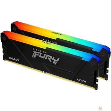 Модуль памяти Kingston DDR4 DIMM 2x16GB 3200MHz  KF432C16BB2AK2/32 Fury Beast RGB RTL Gaming PC4-25600 CL16 288-pin 1.35В kit single rank с радиатором Ret-1