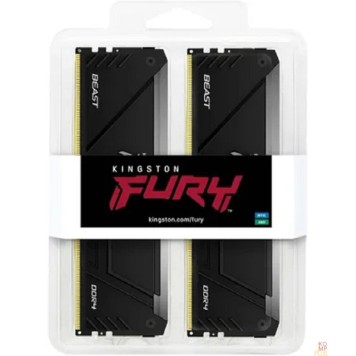 Модуль памяти Kingston DDR4 DIMM 2x16GB 3200MHz  KF432C16BB2AK2/32 Fury Beast RGB RTL Gaming PC4-25600 CL16 288-pin 1.35В kit single rank с радиатором Ret-2