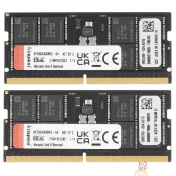 Модуль памяти Kingston 64GB 5600MT/s  DDR5 CL40 SODIMM (Kit of 2) FURY Impact KF556S40IBK2-64-1