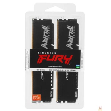 Модуль памяти Kingston 32GB DDR5 5600 FURY Beast Black EXPO DIMM (Kit 2*16gb) 1RX8 36-38-38 1.25V KF556C36BBEK2-32-2