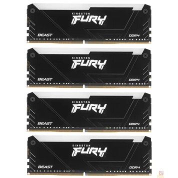 Модуль памяти Память DDR4 4x8GB 3200MHz Kingston KF432C16BB2AK4/32 Fury Beast RGB RTL Gaming PC4-25600 CL16 DIMM 288-pin 1.35В dual rank с радиатором Ret