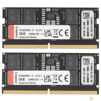 Модуль памяти Kingston 32GB 6400MT/s DDR5 CL38 SODIMM (Kit of 2) FURY Impact XMP KF564S38IBK2-32-2