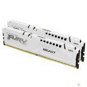Модуль памяти Kingston 64GB 5200MT/s DDR5 CL40 DIMM (Kit of 2) FURY Beast White XMP KF552C40BWK2-64