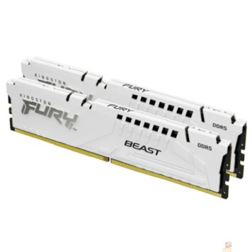Модуль памяти Kingston 64GB 5200MT/s DDR5 CL40 DIMM (Kit of 2) FURY Beast White XMP KF552C40BWK2-64