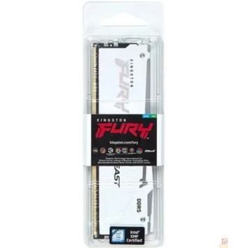 Модуль памяти Kingston 32GB 5600MT/s DDR5 CL40 DIMM FURY Beast White RGB XMP KF556C40BWA-32-2