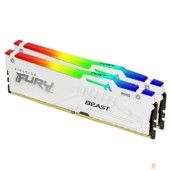 Модуль памяти Kingston 64GB 5600MT/s DDR5 CL36 DIMM (Kit of 2) FURY Beast White RGB EXPO KF556C36BWEAK2-64