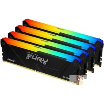 Модуль памяти Память оперативная/ Kingston 32GB 2666MT/s DDR4 CL16 DIMM (Kit of 4) FURY Beast RGB-1