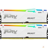 Модуль памяти Kingston 32GB 5200MT/s DDR5 CL40 DIMM (Kit of 2) FURY Beast White RGB XMP KF552C40BWAK2-32