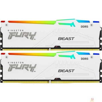 Модуль памяти Kingston 32GB 5200MT/s DDR5 CL40 DIMM (Kit of 2) FURY Beast White RGB XMP KF552C40BWAK2-32