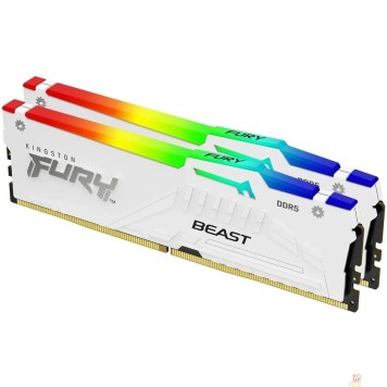 Модуль памяти Kingston 32GB 5200MT/s DDR5 CL40 DIMM (Kit of 2) FURY Beast White RGB XMP KF552C40BWAK2-32-1