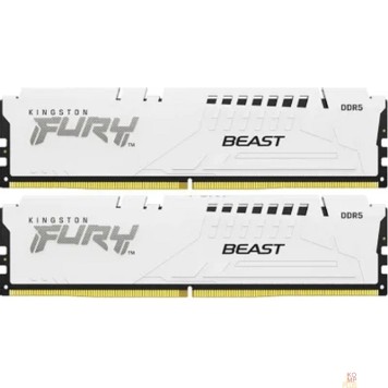Модуль памяти Kingston 32GB 5600MT/s DDR5 CL40 DIMM (Kit of 2) FURY Beast White XMP KF556C40BWK2-32