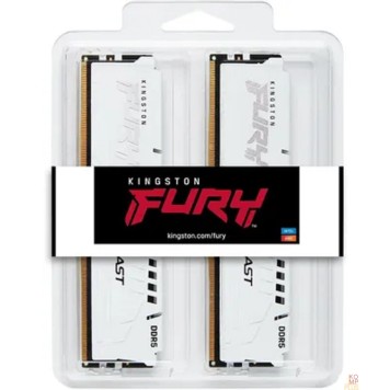Модуль памяти Kingston 32GB 5600MT/s DDR5 CL40 DIMM (Kit of 2) FURY Beast White XMP KF556C40BWK2-32-2